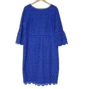 Boden Rhiannon Lace Bell Sleeve Dress Size 16 Blue